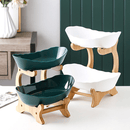 Fruteira de Mesa 3 Andares com Suporte de Bambu