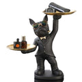 Organizador Decorativo Bulldog com 2 Bandejas Douradas