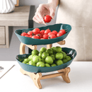 Fruteira de Mesa 3 Andares com Suporte de Bambu