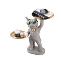 Organizador Decorativo Bulldog com 2 Bandejas Douradas