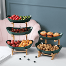Fruteira de Mesa 3 Andares com Suporte de Bambu