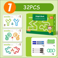Caderno Mágico  + Brindes ( 5 Canetas, Apagador e Argolas)