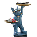 Organizador Decorativo Bulldog com 2 Bandejas Douradas