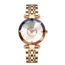 Relógio Feminino Dourado com Mostrador Facetado