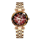Relógio Feminino Dourado com Mostrador Facetado