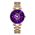 Relógio Feminino Dourado com Mostrador Facetado