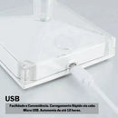 Luminária de Mesa LED Cristal Sem Fio com 3 Tons de Luz