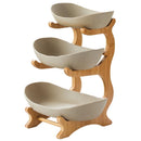 Fruteira de Mesa 3 Andares com Suporte de Bambu