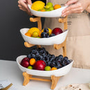 Fruteira de Mesa 3 Andares com Suporte de Bambu