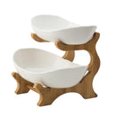 Fruteira de Mesa 3 Andares com Suporte de Bambu