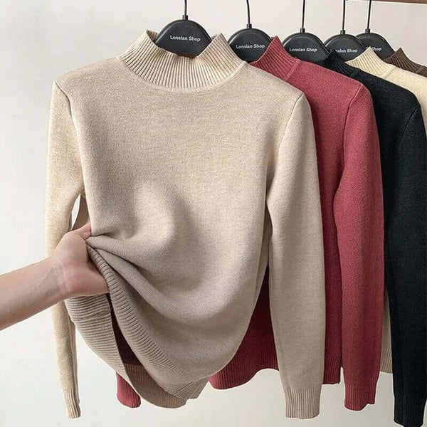 Suéter Feminino Peluciado Gola Alta