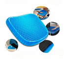 Almofada ortopédica em gel de silicone indicada para cadeira, carro, viagens e uso diário com tecnologia em colmeia respirável.