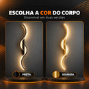 Comparativo da Arandela LED de parede Onda Dupla Lumina nas cores preta e dourada