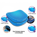Kit com 2 almofadas ortopédicas em gel de silicone com tecnologia colmeia respirável, ideal para utilizar em cadeiras de escritório, banco de carro, home office ou compartilhar com outro ambiente.