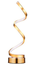 Luminária de mesa LED espiral dourada de 19W com base circular e design moderno