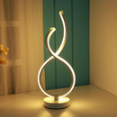 Luminária de mesa LED infinito decorativa branca com base circular e iluminação integrada