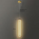Luminária Pendente LED Oval Preto 18W Branco Quente 3000K