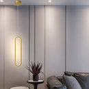 Luminária Pendente LED Oval Preto 18W Branco Quente 3000K