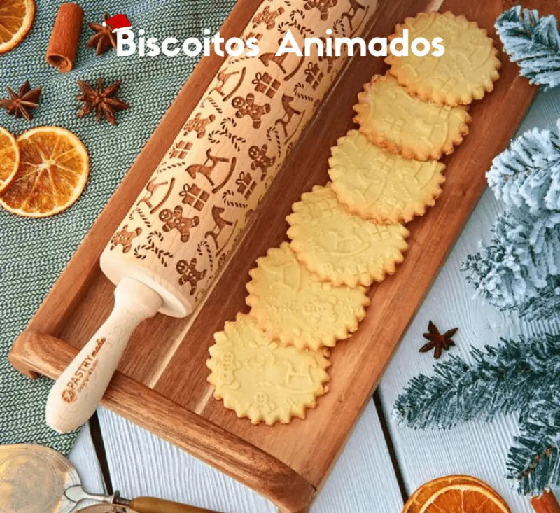 Rolo decorativo Biscoitos Animados para criar estampas divertidas em massas e artesanatos