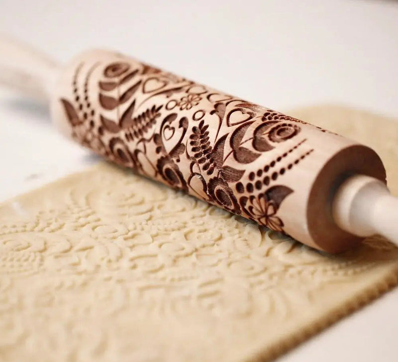 Rolo decorativo com estampa de girassol para criar texturas em massas e artesanatos