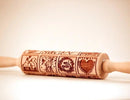 Rolo de textura natalino com Merry Christmas para criar estampas decorativas e artesanais